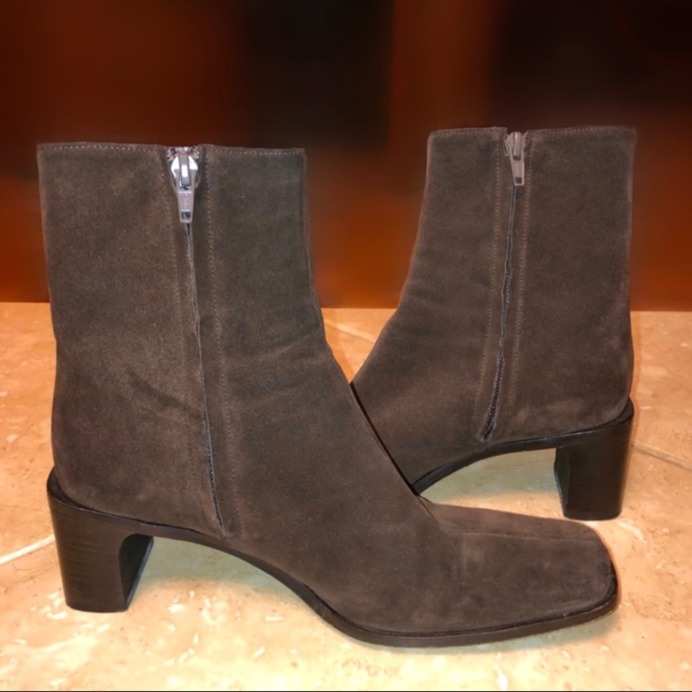 VERO CUOIO Y2K Brown Square Toe Suede Boots